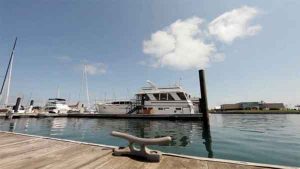 A charter yacht docked on Lake Michigan in Chicago IL