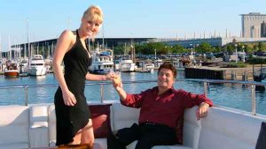 Wedding guests on a charter yacht in Lake Michigan